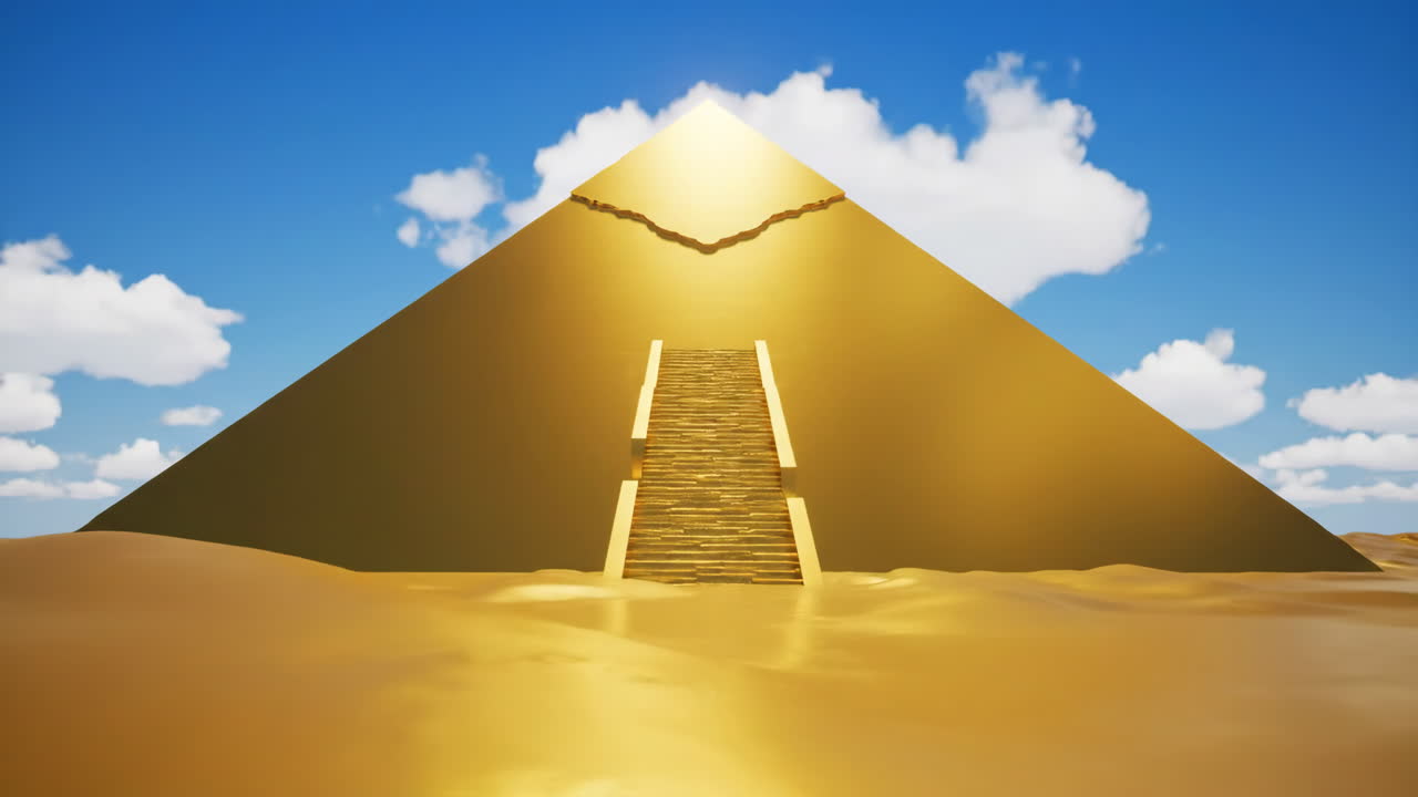 Golden Pyramid in the Desert