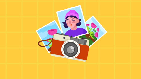 motion graphic of flat illustration for world photography day celebration