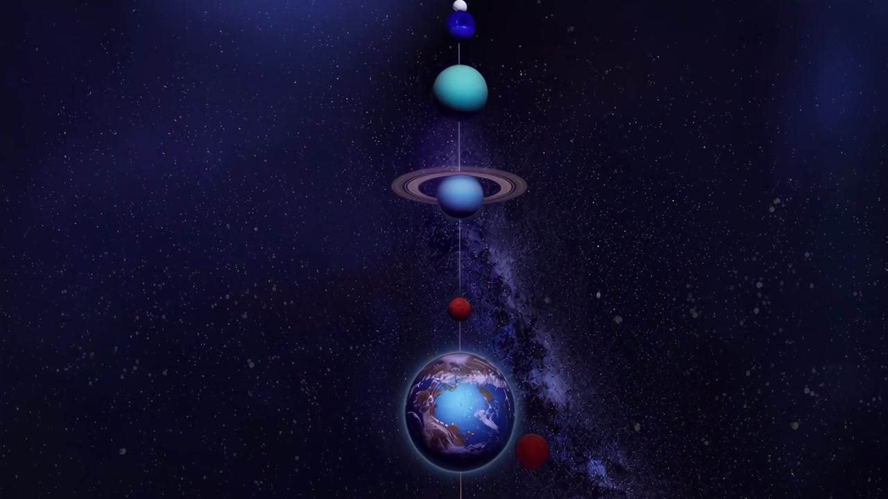 Sistema solare animato con pianeti e sole nello spazio