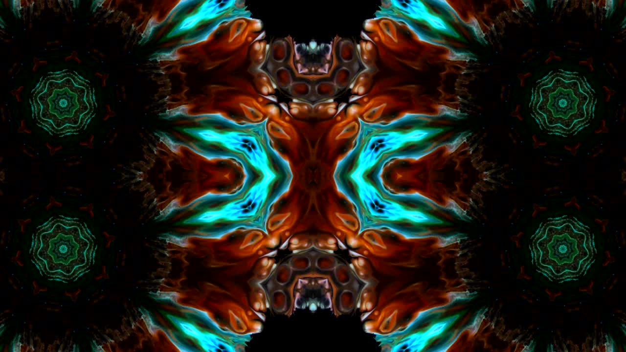 movimiento de caleidoscopio: círculos geométricos y formas de estrellas