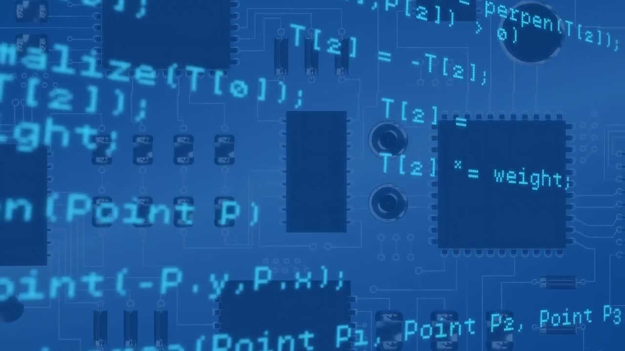 Data on blue circuit board