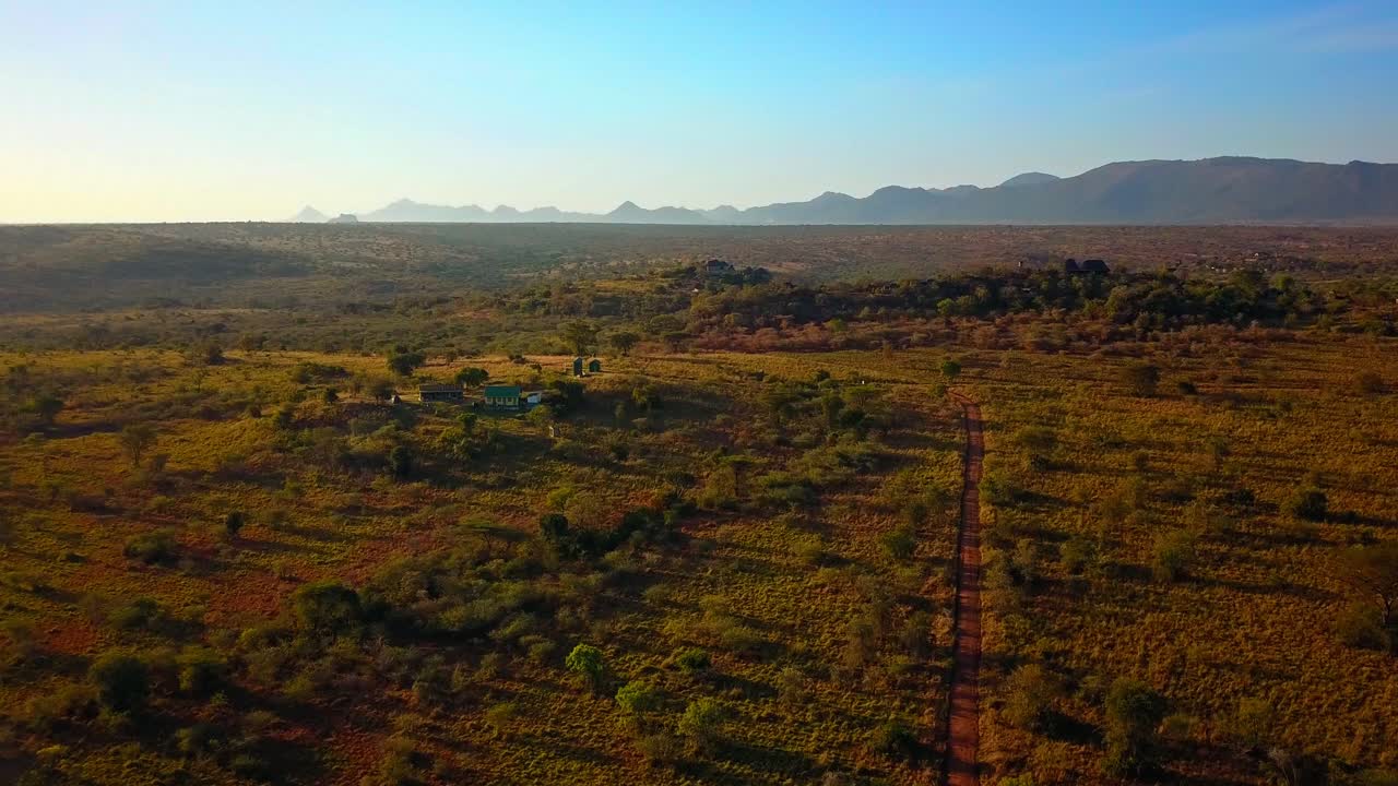 A Panoramic View of Kidepo Valley National Park in Uganda, Africa - Aerial Drone Shot