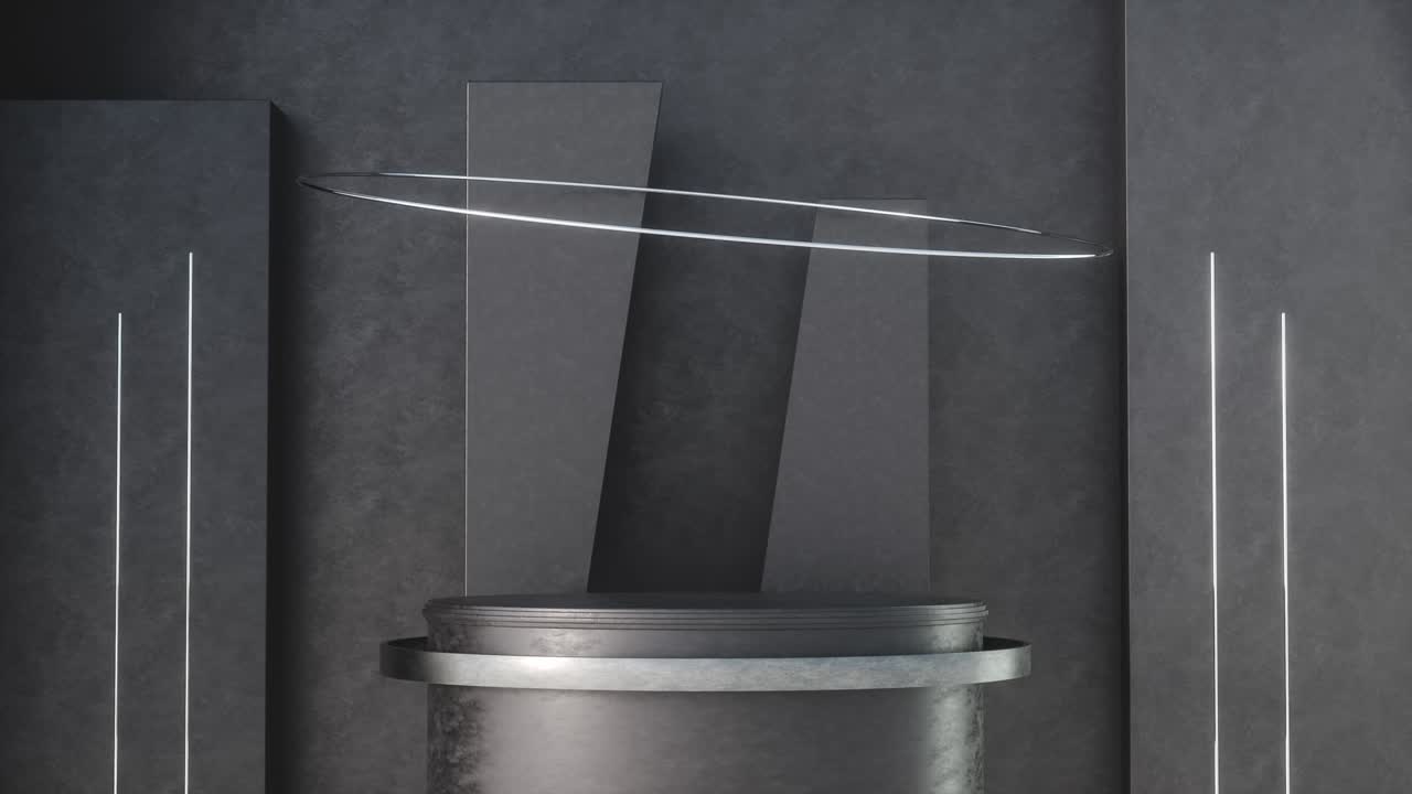 우아하고 현대적인 제품 스탠드 디스플레이 배경 검은색 배경 애니메이션 루프 3d 렌더링