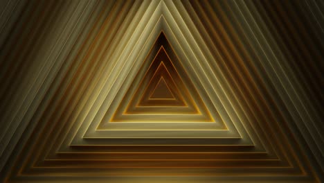 gold concentric triangles seamless loop 3d render animation