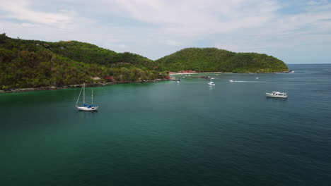 ocean mountains boats of zihuatanejo landscape