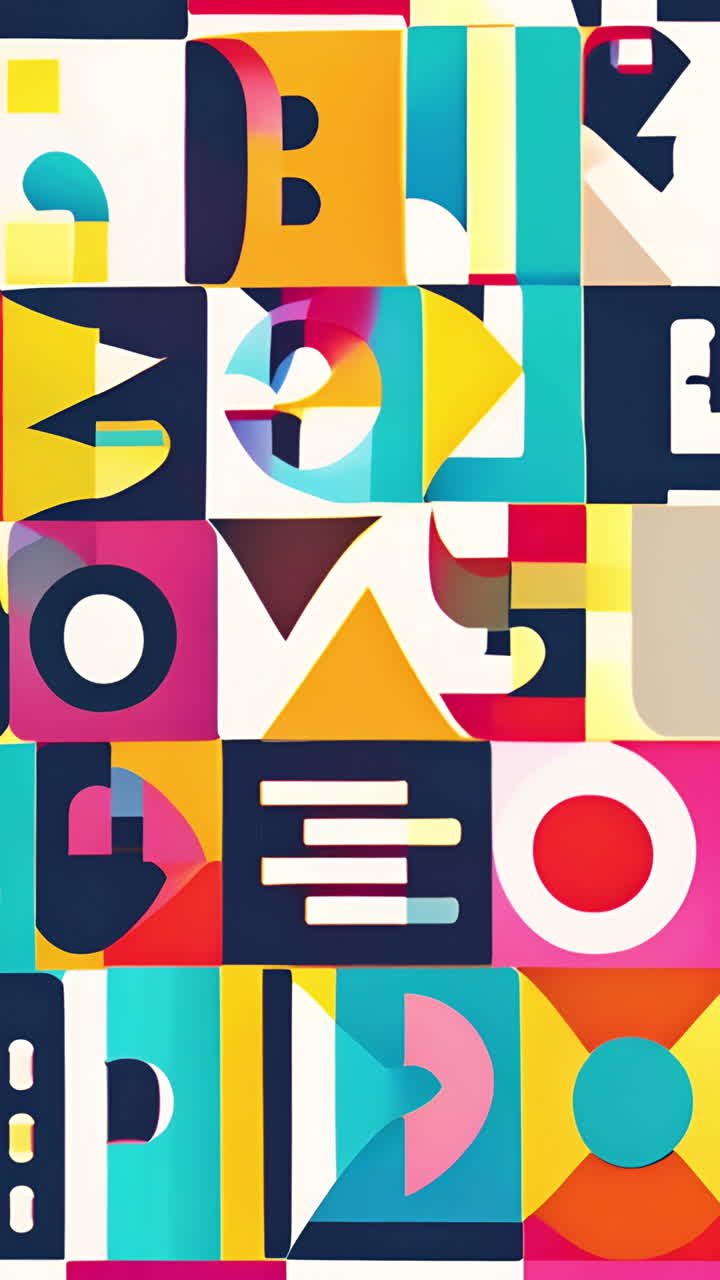 Abstract shapes and colorful patterns creating vibrant and dynamic visual display