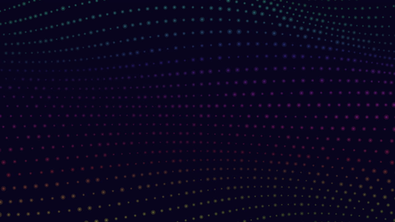 Colorful dots arranged in a flowing wave pattern stand out vividly against a dark background in this captivating and visually appealing image