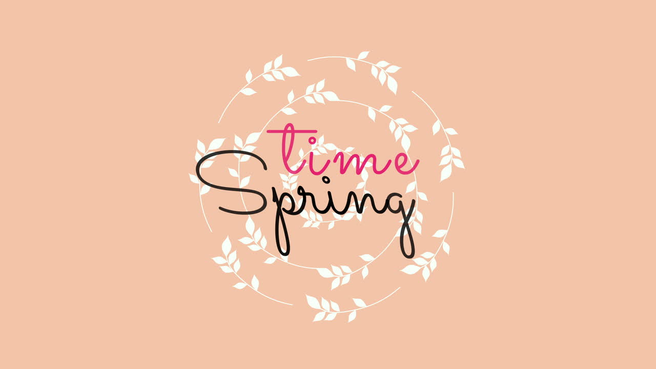 갈색 그라데이션에 흰색 잎이 있는 봄 시간