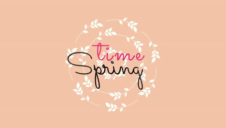 tiempo de primavera con hojas blancas sobre degradado marrón