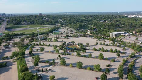 omaha nebraska usa flyover aerial view