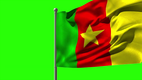 Kamerun-Nationalflagge-Weht-Am-Fahnenmast-