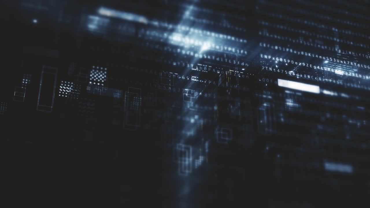 Advance metaverse, hi-tech digital data telemetry with encrypted numbers, display dynamic background for computer desktop vertical screen display format