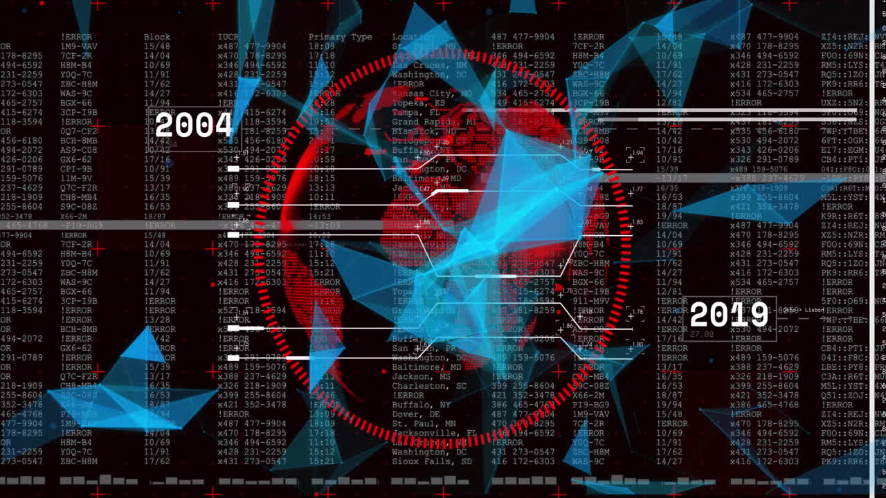 디지털 데이터 및 네트워크 연결 - 숫자와 텍스트 배경에 대한 애니메이션