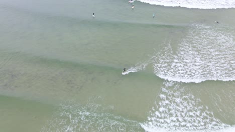 Tourists-Surfing-At-The-Beach-In-Scotts-Head,-New-South-Wales,-Australia