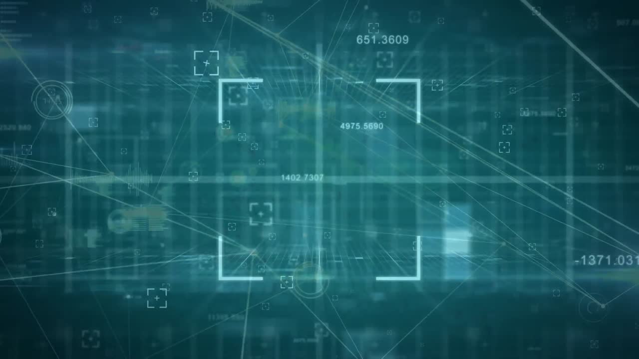 Animazione di una rete di connessioni con marcatori e griglia