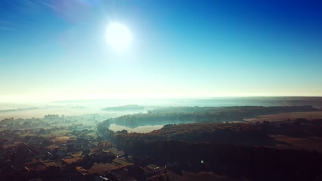 beautiful scenery landscape. aerial view from above of small village