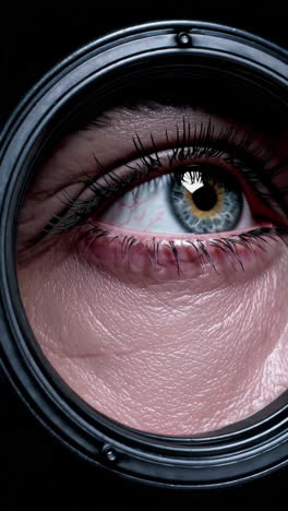 eye in a camera lens