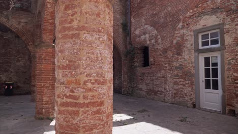 inside the old walls of the antique fortress of livorno in tuscany dating back to the 14th century