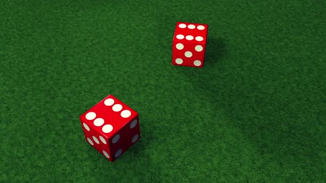 un par de dados de 6x6 se lanzan en diferentes superficies.