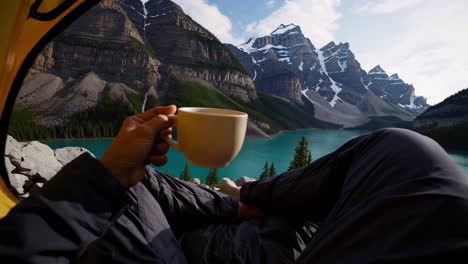 camping in the mountains with a view