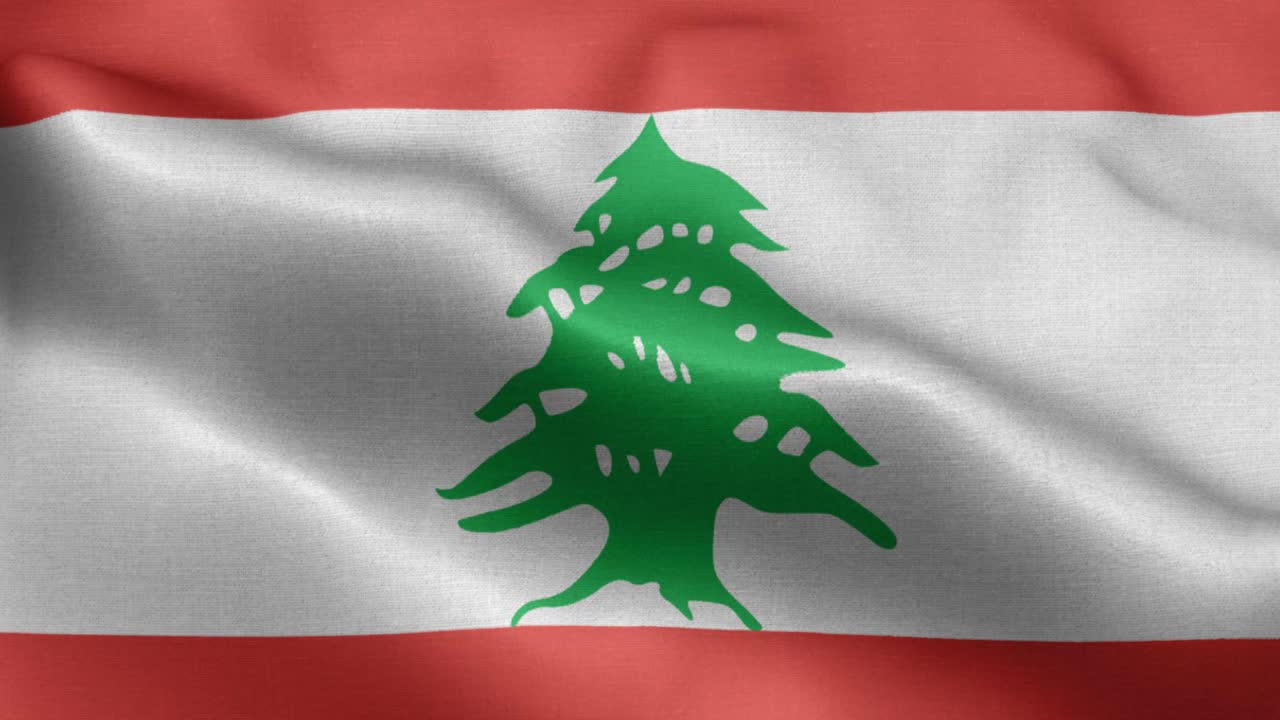 Waving loop 4k National Flag of  Lebanon