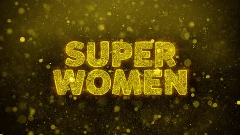 super women - golden sparkle text