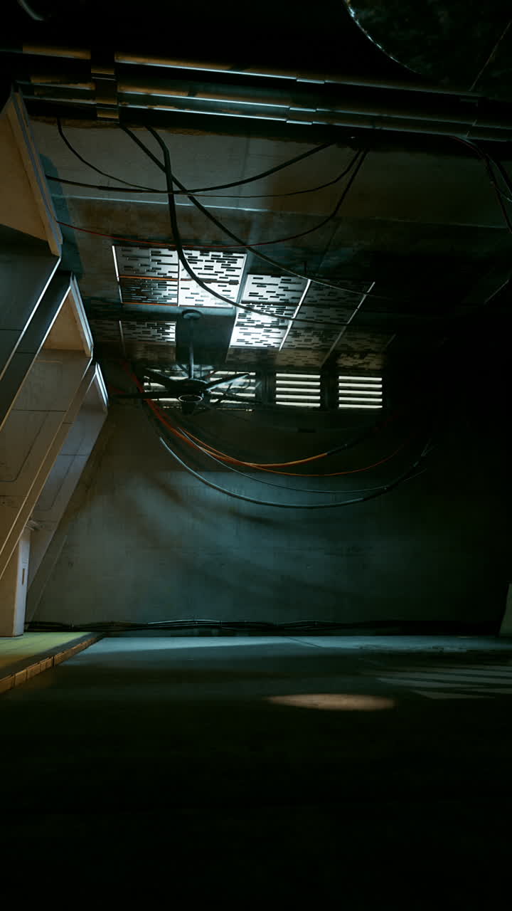 el pasillo oscuro y futurista