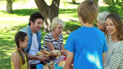 family having picnic in the park