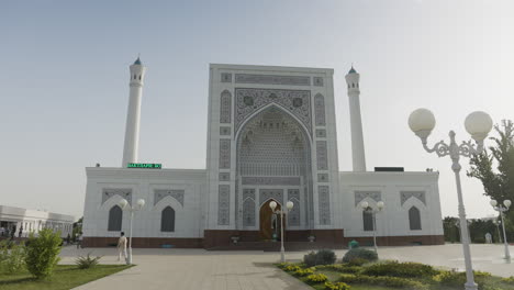 marble architecture of minor mosque in tashkent, uzbekistan