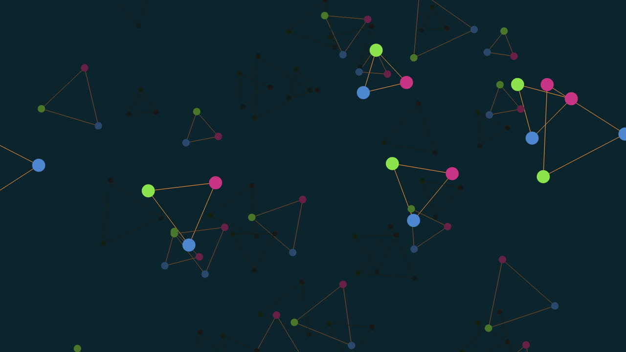 formas de triángulos voladores con puntos y líneas en el gradiente