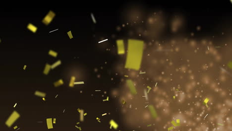 Golden-confetti-falling-animation-over-dark-background-with-glowing-particles