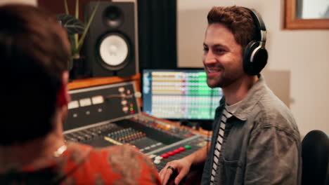 people working in a music studio