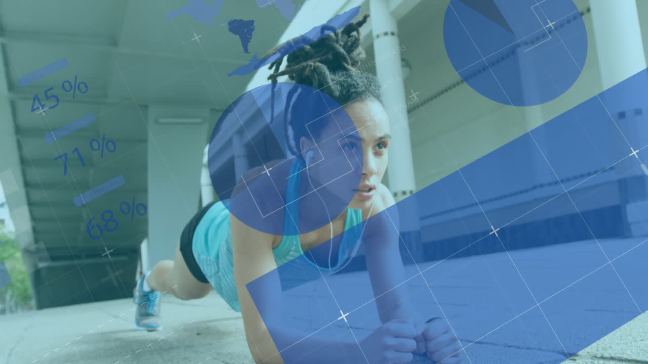 procesamiento de datos estadísticos contra mujeres que realizan ejercicios de tabla