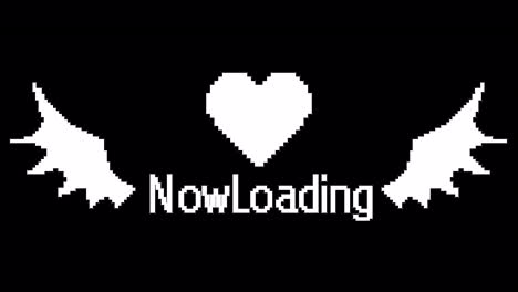 pixel heart devil cargando animación de texto 1080p - 30 fps - canal alfa
