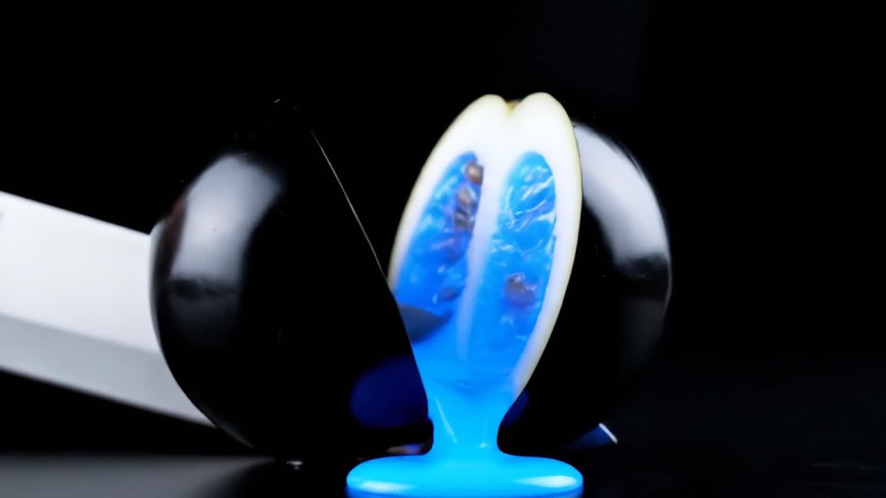 Slicing an eggplant with a knife