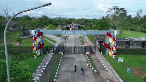 view of plbn sota border gate in indonesia