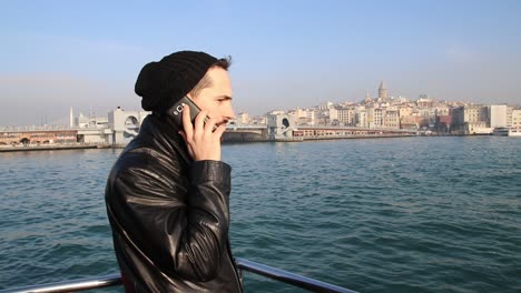 young man conversation with smartphone