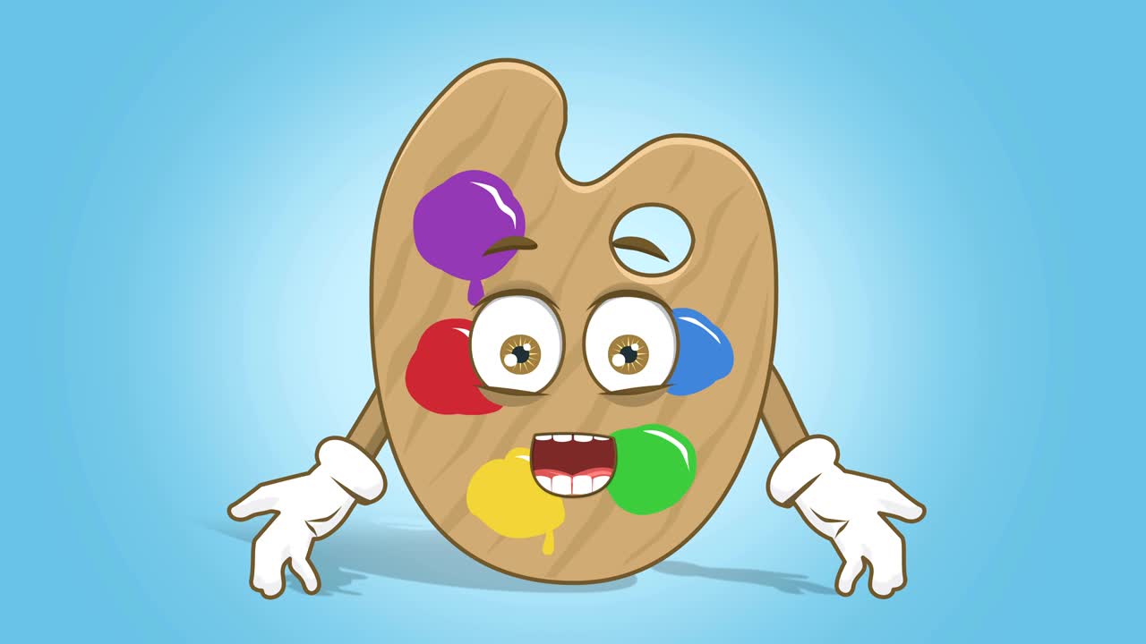 만화 예술가 색상 패 얼굴 애니메이션 알파 매트