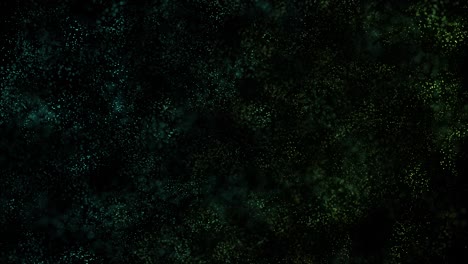pequeñas partículas bailando bucle de movimiento de fondo verde azul