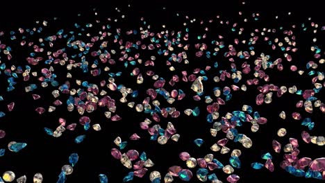 el topacio rosa, amarillo y azul cae sobre un fondo transparente