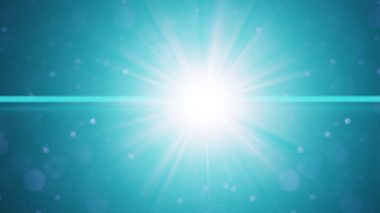 Luz estelar brillante con destello óptico y partículas