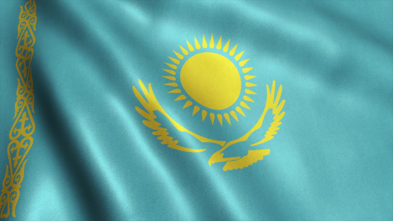 Kazakhstan Flag Video Loop - 4K