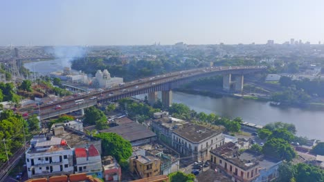 Vista-Aérea-Del-Puente-Matias-Ramon-Mella-Sobre-El-Río-Ozama-En-República-Dominicana