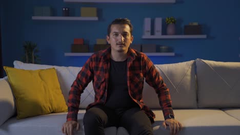 man looking at camera with trouble.