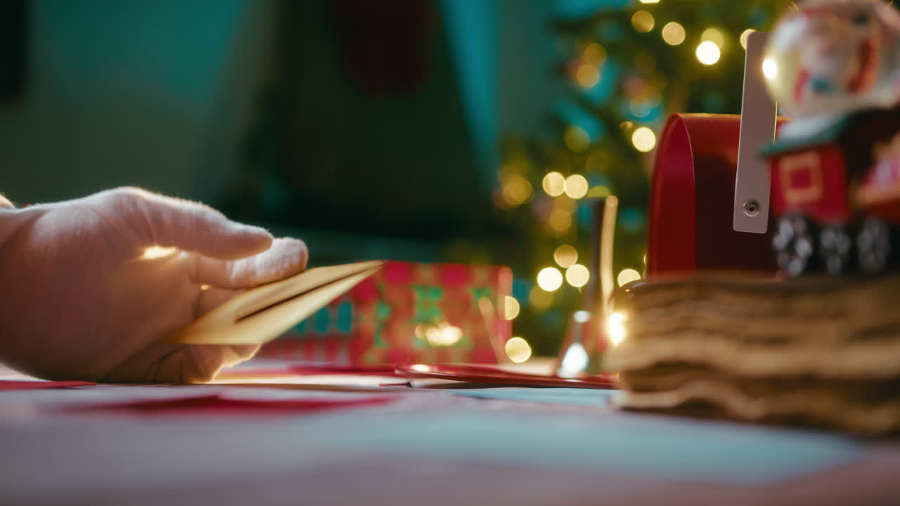 Santa Claus Works in His Private Office Before Christmas