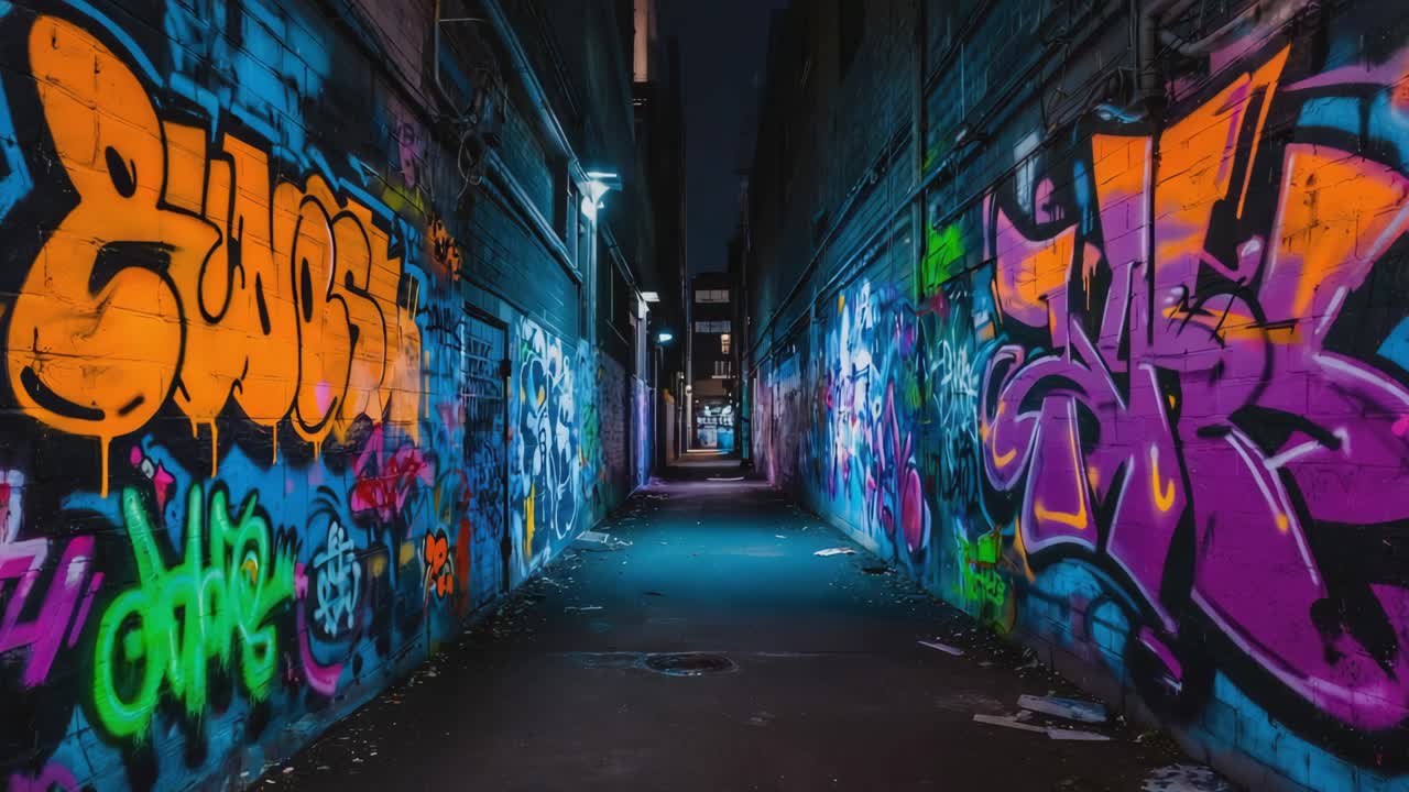 Urban Alleyway Graffiti Art