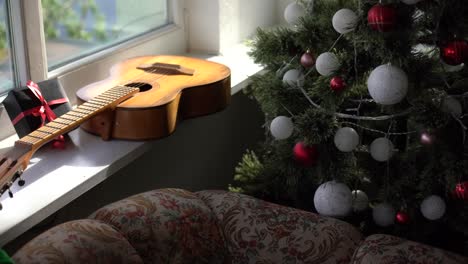 guitarra acústica. regalo de navidad con espacio para el texto