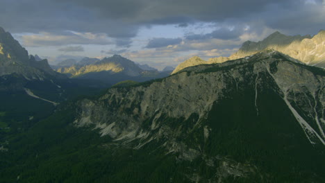 Breathtaking-Aerial-Landscape-of-Italy's-Dolomite-Alps-at-Sunset