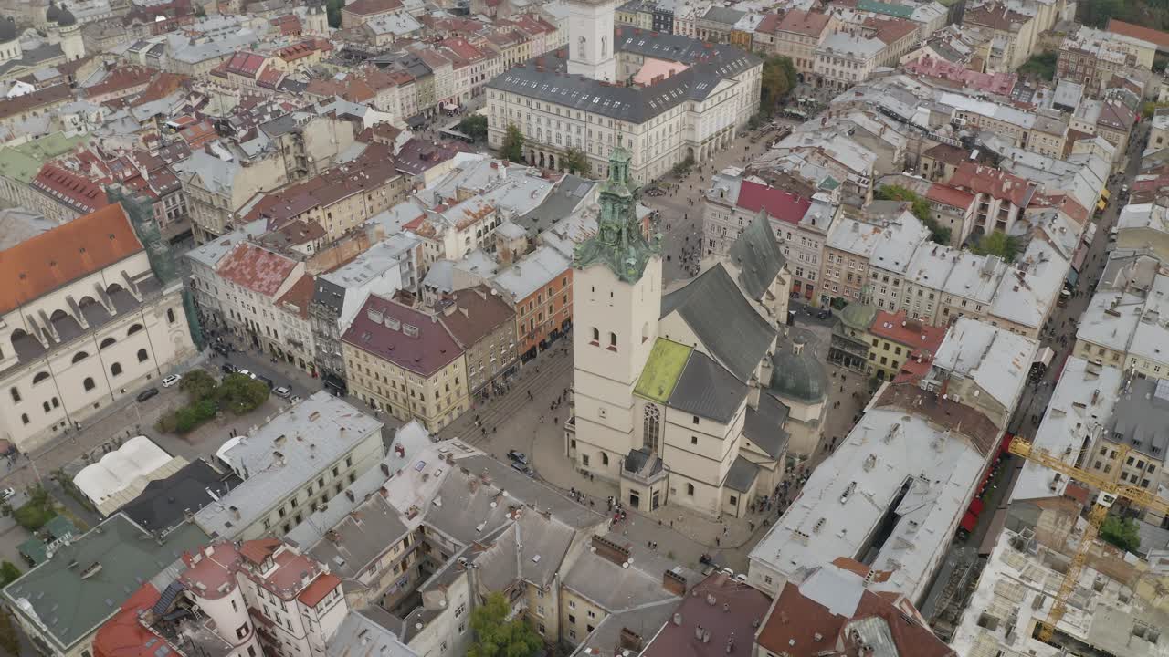 Vista aérea de Lviv, Ucrânia