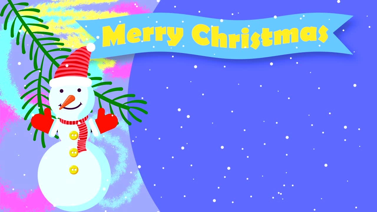 추상적인 루프 크리스마스 배경과 스노우맨